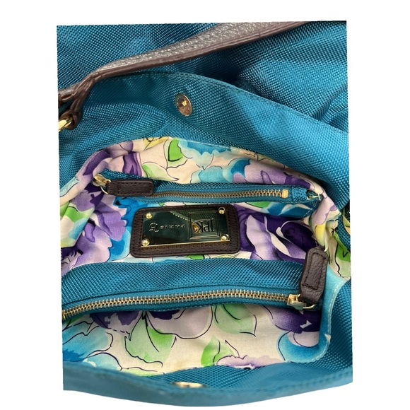 JPK PARIS 75 Large Teal Nylon Canvas Hobo Bag - Picture 9 of 15